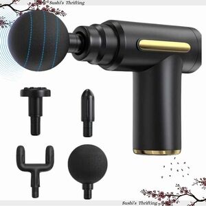 Muscle Relief Massage Gun – Portable, Rechargeable & 4 Attachments 💆‍♀️✨